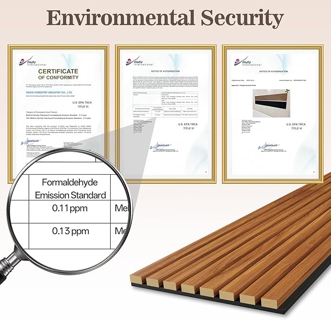 4 Pack Wood Panels for Wall, 47.24" x 12.79" Acoustic Wood Slat Wall Panel for - Image 5