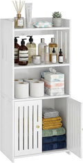 HAYOFAMY Bathroom Storage Cabinet, 4-Tier White Floor Cabinet Freestanding by HAYOFAMY