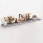 Long Live Edge Floating Shelf, 55 Inch Solid Elm Wood by Unknown