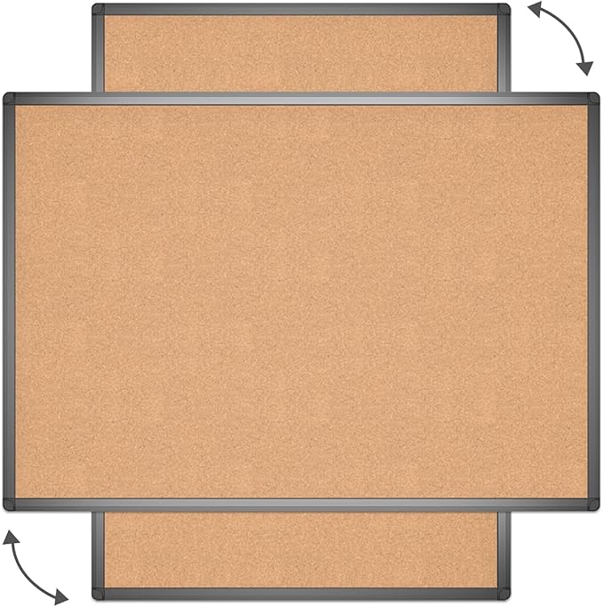 VIZ-PRO Cork Notice Board, 48 X 36 Inches, Cork Bulletin Board - Image 3