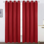 LEMOMO Blackout Curtains 52 x 95 inch/Bright Red Curtains Set of 2 by Lemomo
