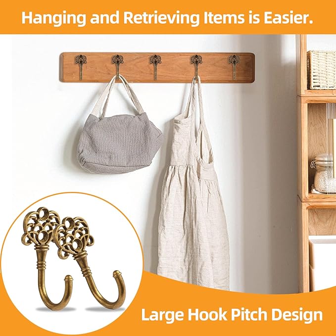 20 PCS Vintage Metal Wall Hooks, Bohemian Decorative Hook - Image 5