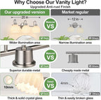 Bathroom Light Fixtures, 3-Light Brushed Nickel Bathroom Vanity Light Over - Image 2