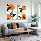 8 Pack Art Acoustic Panels Sound Absorbing Boho Botanical Leaf Orange Green - Image 6