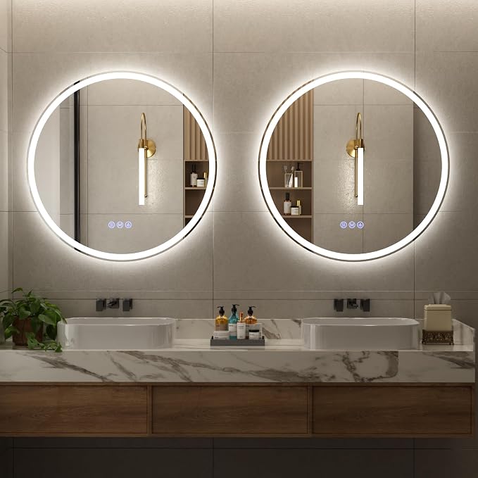 BEAUTYPEAK 28x28 LED Round Bathroom Mirror - Image 7