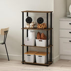 Furinno Turn-N-Tube Storage Shelves, 4-Tier Toolless Book Shelf, Corner Shelf - Image 2