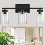 3-Light Bathroom Vanity Light, Modern Black Wall Lights - Image 5