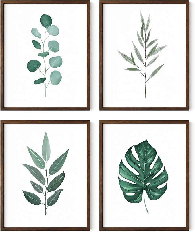 HAUS AND HUES Green Plant Art Print Set of 4-16x20 by HausandHuesArtPrints