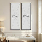 Long Narrow Framed Neutral Abstract Vertical Wall Art - Image 8