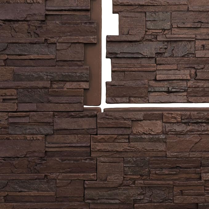 EverStone Cascade Faux Stone Panel, 48 5/8"W x 24 3/4"H x 1 1/4"D, Deep Creek - Image 9