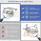 Bathroom Lighting Fixtures Over Mirror Brushed Nickel, Anti-Rust 2-Light - Image 6