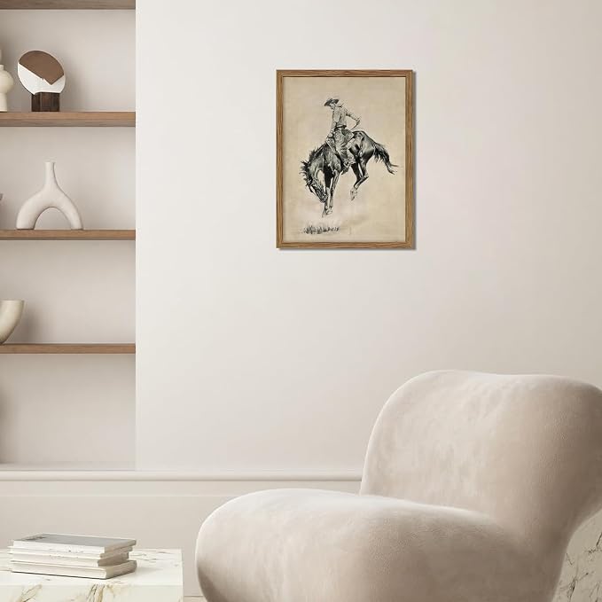 Western Cowboy Wall Art, Vintage Farmhouse Canvas Wall Decor Painting, Retro - Image 2