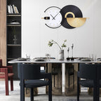 Large Wall Clock Geometric Oversize Modern Clocks Battery Operated Gold Iron - Image 4