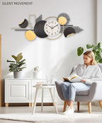 Large Wall Clock, Modern Silent Non-Ticking Metal Wall Art Wall Clocks Battery - Image 3