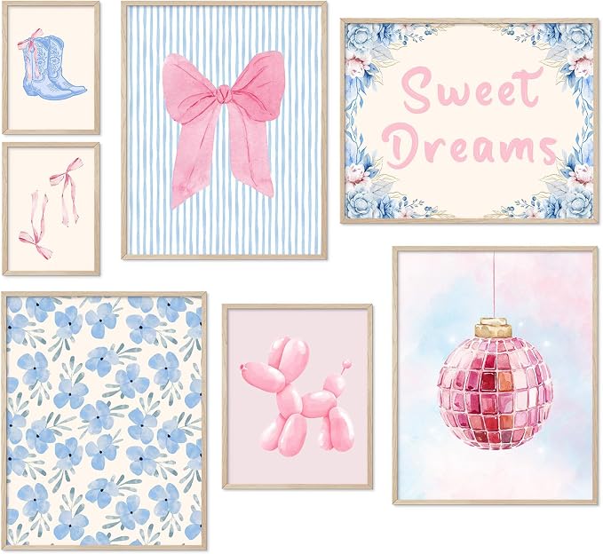 Habseligkeit Pink Posters for Room Aesthetic, Cute Wall Art Prints, Wall Decor by Habseligkeit