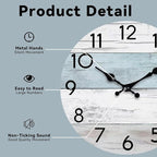 KECYET Wall Clock Silent Non-Ticking 14 Inch Battery Operated Country Large - Image 3
