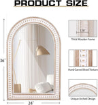 36x24 Inch Boho Beaded Arched Wall Mirror - Image 6