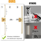 Morauroral 40″ Gold Battery Operated Wall Sconces Set of Two, Dimmable Wall - Image 6