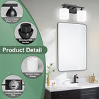 Black Bathroom Lights Over Mirror, Anti-rust Vanity Light Fixture - Image 2