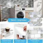 Art3d Peel and Stick Beige & White Wall Tiles – 12"x12" Thickened Design - Image 5