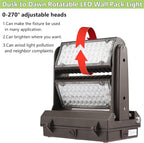 Dusk to Dawn100W Rotatable LED Wall Pack Light, 5000K 14000LM 400-600W HPS/HID - Image 4