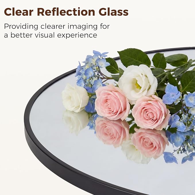 NEWBULIG 24 Inch Round Wall Mirror, Bathroom Mirror - Image 4