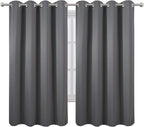 LEMOMO Grey Bedroom Blackout Curtains/52 x 63 Inch Long/Set of 2 Curtain - Image 2