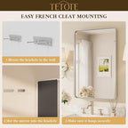 TETOTE Brushed Nickel Bathroom Mirror 24 x 30 Inch - Image 7
