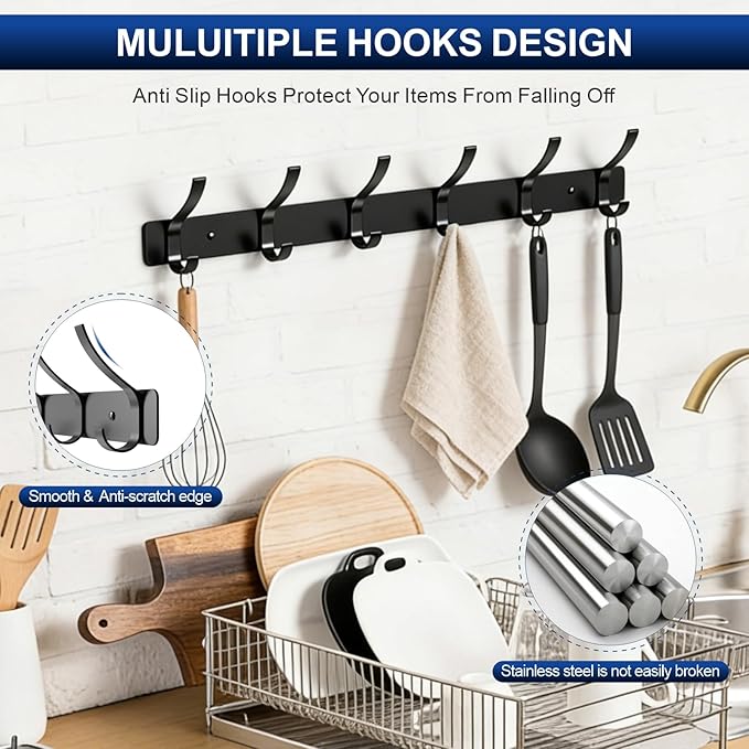 2-Pack Wall Mounted Coat Rack - Image 7