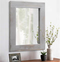 Large Rustic Wall Mirror, Rectangular Vintage Wood Framed Large Mirror Deco by HLFMVWE
