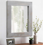 Rustic Mirror Wooden Frame Rectangular Antique Wall Mirror Decor Farmhouse by HLFMVWE