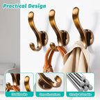 Heavy Duty Wall Hooks, Metal Mounting Hardware, Double Prong Design, Decorative - Image 4