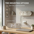 Faux Linen LED Digital Wall Clock Large Display, Plug-in Digital Clock - Image 4