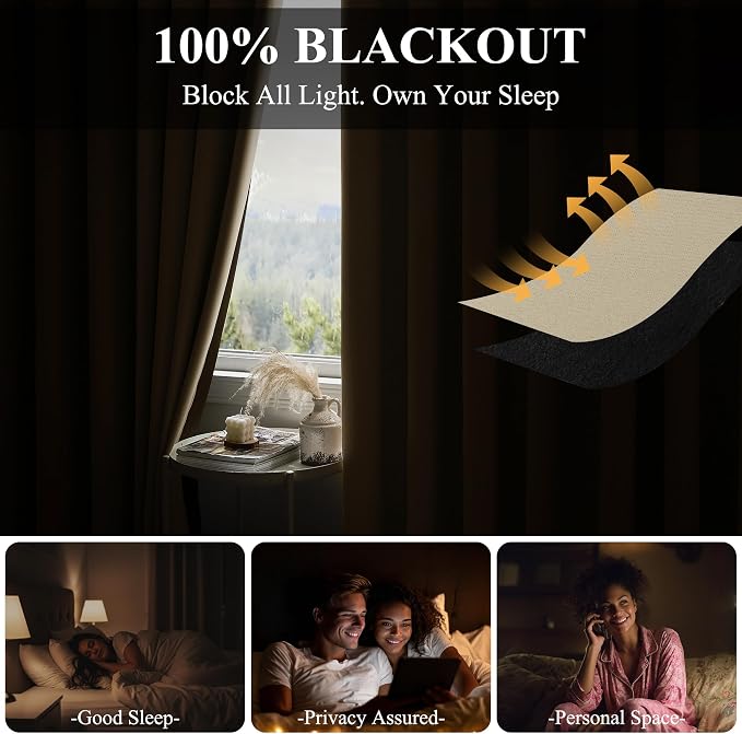 RYB HOME Extra Wide Blackout Curtain - Image 3
