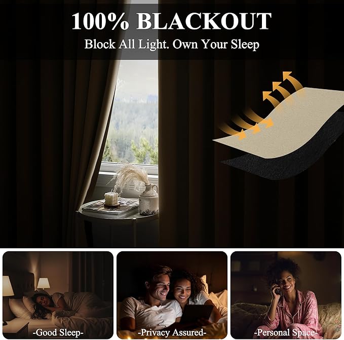 RYB HOME Extra Wide Blackout Curtain - Image 3