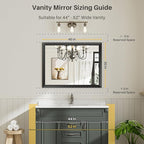 Briivue 40x30 Inch Black Bathroom Mirror - Image 2