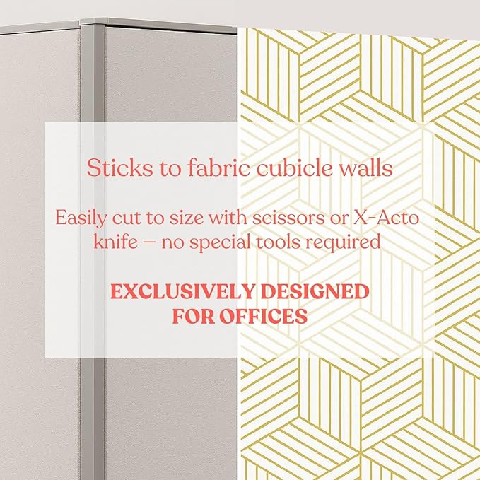 Cubicle Wallpaper for Fabric Walls Removable-Gold and White Geometric Wallpaper - Image 6