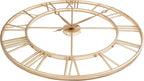 CLXEAST Champagne Gold 30 Inch Wall Clock, Large Modern Metal Roman Numeral - Image 5