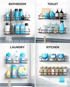 Nieifi Shower Caddy Shelf Storage Rack Adhesive Without Drilling Stainless Steel - Image 8