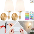 Peel and Stick Wall Sconces, Stick On Wall Sconce Set of 2, Battery Operated by SlywiseLLC
