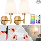 Peel and Stick Wall Sconces, Stick On Wall Sconce Set of 2, Battery Operated by SlywiseLLC