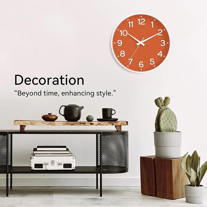 Roymnie Wall Clock 10 Inch Silent Wall Clocks Battery Operated-Modern Non - Image 5