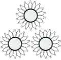 3 Pack Metal Mirrors for Wall Sunburst Wall Mirrors Home Décor Decorative by Uaussi
