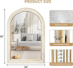 Reflinto 36x24 Inch Rustic Farmhouse Arched Wall Mirror, Distressed Wooden - Image 2