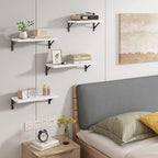 YGEOMER Floating Shelves for Wall, Different Sizes White Wall Shelves for - Image 5