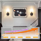 YHCDLAMP Battery Operated Wall Sconces Set of Two, Rechargeable Wireless Wall - Image 4