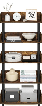 Furinno TURN-N-TUBE 5-Tier Display Shelf, Storage Shelves, Book Shelf, Open - Image 4