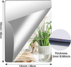 JUNEBRUSHS 8 Pack Self Adhesive Acrylic Mirror, 12x16 Inch Mirror Tiles - Image 2