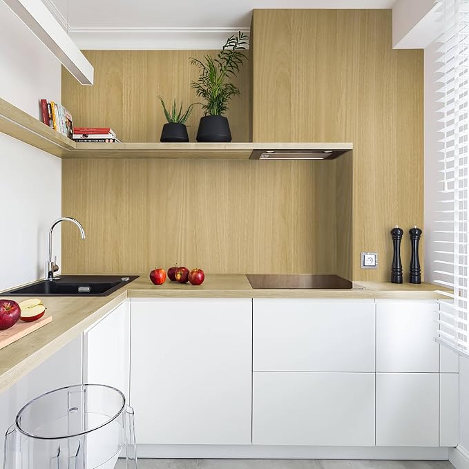 Heroad Peel and Stick Wallpaper Wood Contact Paper Maple Wood Grain Contact - Image 3