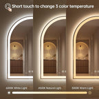 Arched LED Mirror for Bathroom 24"x30"- Frameless Lighted Bathroom Mirror - Image 4